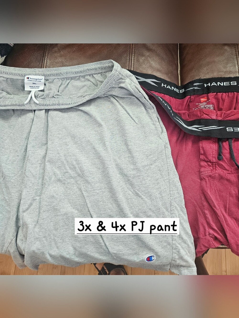 Champion Gray PJ Shorts & Hanes Maroon Lounge Pants